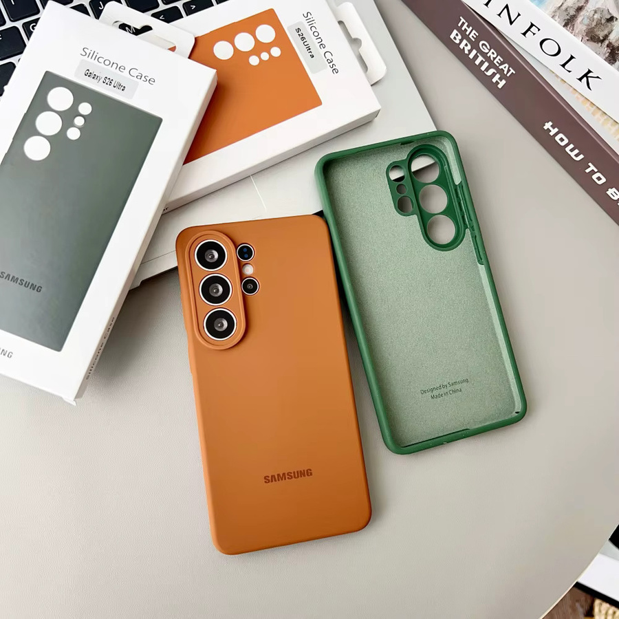 Hochwertige Flüssigsilikon-Schutzhülle für Samsung S26, S25 Ultra, S25 Plus und S24 in Orange - Bild 1