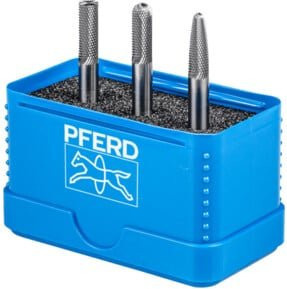 PFERD TOOLS Hartmetall Hochleistungskleinfrässtift Set 1306 MICRO 3-tlg. in Blau mit 6mm Schaft-Durchmesser für die Feinbearbeitung - Bild 1