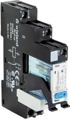 Wieland Electric FLARE MR 24VDC-1W-16A-S Relaisbaustein Schwarz 10er Pack - Bild 1