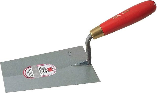Stubai Maurerkelle aus Stahl in Rot und Silber mit konisch geschliffenem Blatt, Länge: 180 mm - Bild 1