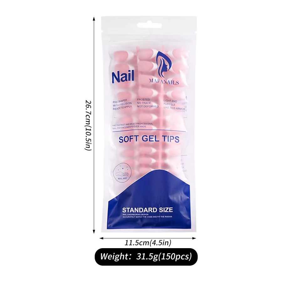 HotPress Nagel Tipps, Mandel, Nude Rosa, Matt, 150 Stück - Bild 3