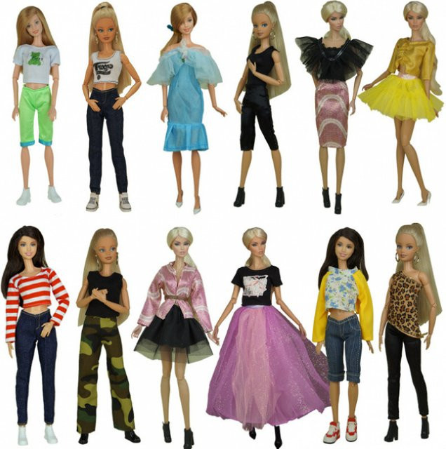 GIHOO Puppenkleidung, Puppen-Outfit, modisches Kostüm-Set, Plüsch / Textil, Bunt / Mehrfarbig - Bild 1
