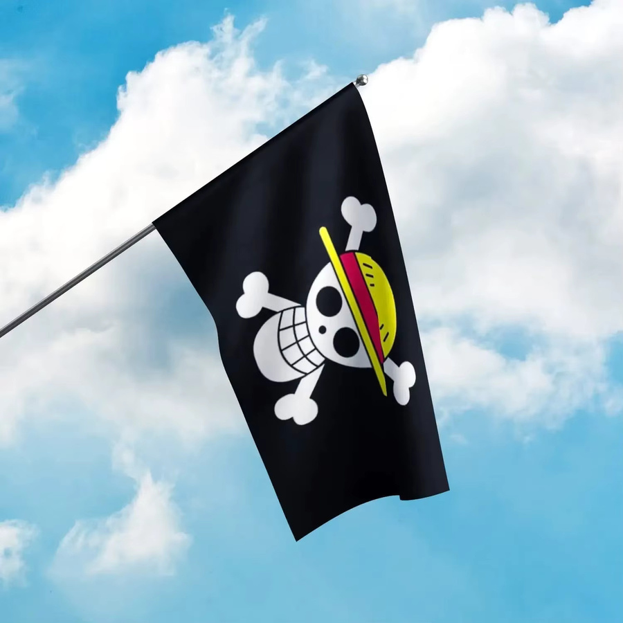 Bandai One Piece Piraten-Totenkopf-Flagge Wanddekoration Schwarz B: 150 cm, H: 90 cm - Bild 3
