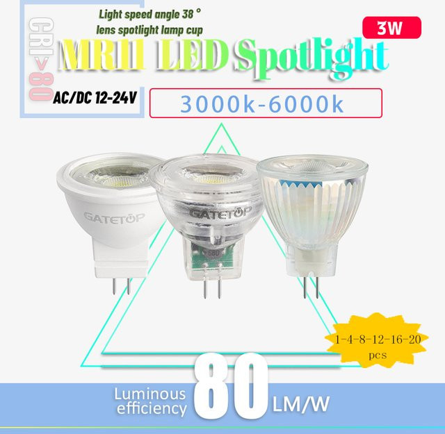 MR11 LED Mini COB Spotlight GU4 3 W in Warmweiß als Ersatz für 20 W oder 50 W Halogenlampen - Bild 1