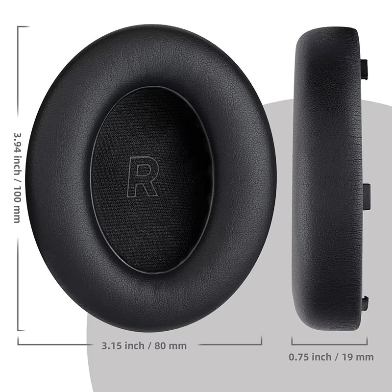 KUTOU Ersatz-Ohrpolster aus Leder und Soft Foam für Bose QuietComfort Ultra QC Ultra Kopfhörer in Schwarz oder Grau - Bild 2