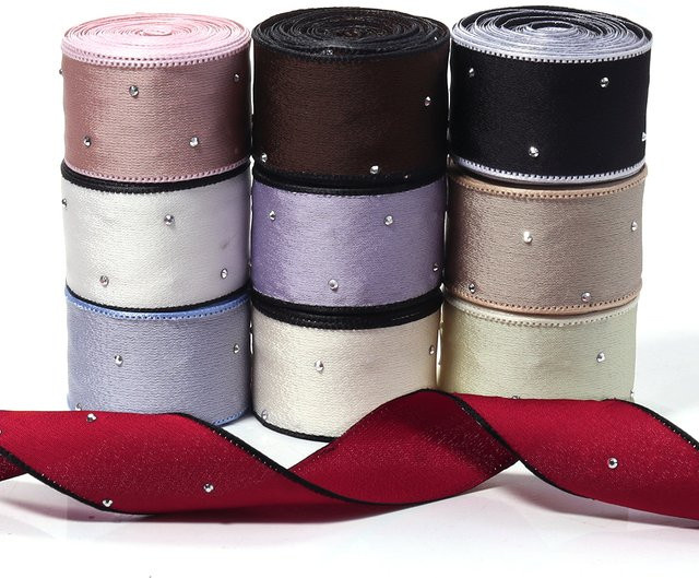 Buntes Diamant-Satinband für DIY-Dekorationen, Breite: 2,5 cm, Länge: 3 Yards - Bild 1