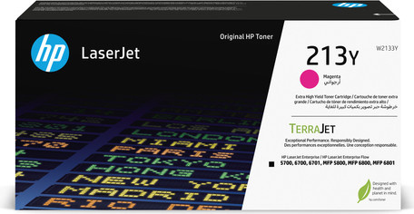 HP 213Y Magenta Tonerpatrone W2133Y für Color LaserJet Enterprise 5700dn und 6700dn sowie DesignJet D5800 - Bild 1