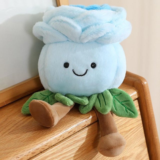 Yiran toy Rose Blume Plüschtier, Rosa Blau Weiß, 22cm - Bild 1
