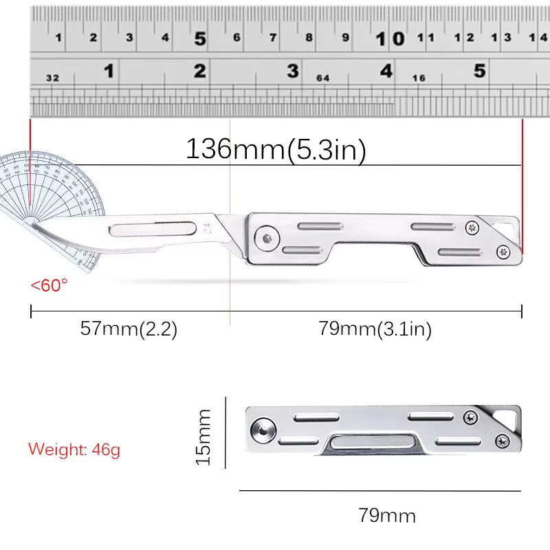 Edelstahl Klappmesser Set in Silber mit 9 austauschbaren Klingen als scharfes Hobbymesser und Bastelmesser - Bild 4