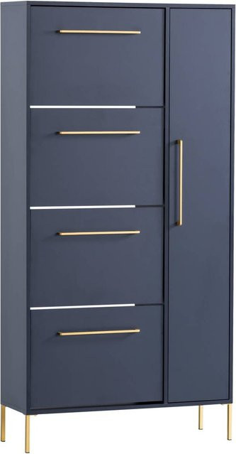 Schuhschrank Kent Möbelpartner Dunkelblau B/H/T: 88,4 x 174,2 x 30 cm - Bild 1