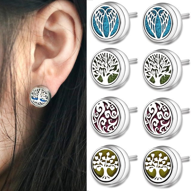 MODKISR Ohrstecker Edelstahl, Silber, Damen, Spirale, Medaillon - Bild 1