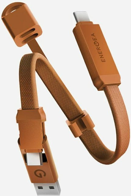 Energea Sheath Key 2in1 Kabel USB-C auf USB-C und USB-A, 60W, 480Mbps, Orange, Länge: 15 cm - Bild 1