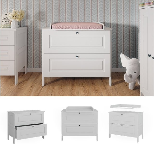 Vitalispa Wickelkommode Ajaton Weiß B: 108 cm, T: 98 cm, H: 98 cm - Bild 1