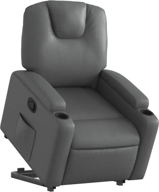 vidaXL Relaxsessel mit Aufstehhilfe in Grau aus Kunstleder mit Armlehnen - Bild 1