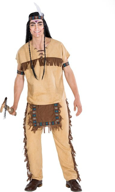 tectake Herrenkostüm Indianer Black Hawk, Fantasy, Braun - Bild 1