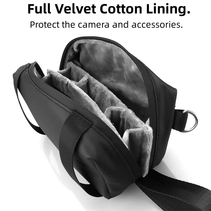 DJI Umhängetasche für OSMO Pocket 3, wasserdichte Nylon-Handtasche mit weichem Baumwollfutter in Schwarz - Bild 4