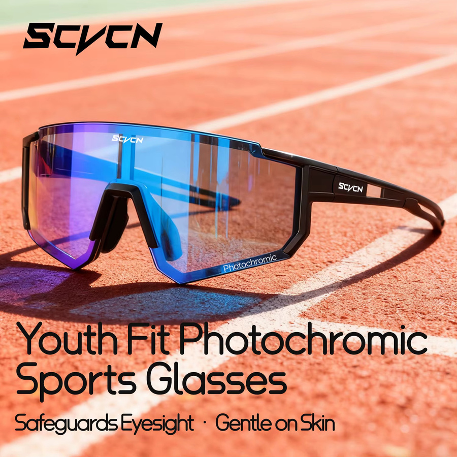 SCVCN Sportsonnenbrille Kinder, Vollrand, Photochrome, Kunststoff - Bild 5