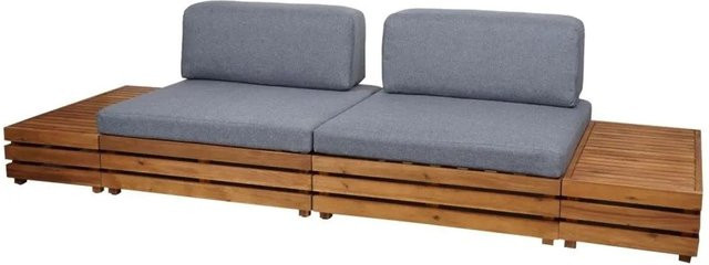MCW Garten-Garnitur L28 Lounge-Set aus Akazienholz mit dunkelgrauen Polstern - Bild 2