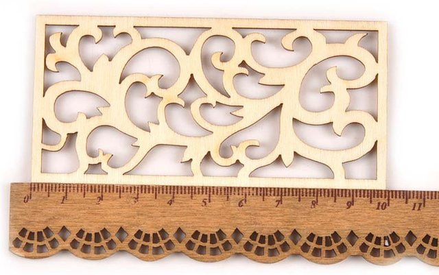 5er-Set hohle rechteckige Holzscheiben in Braun und Beige für DIY-Handwerk und Dekorationen - Bild 1