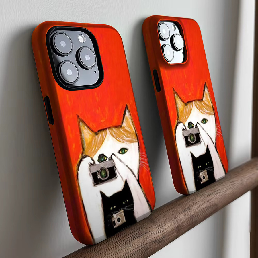 CaseLumi Matte Bumper MagSafe Schutzhülle für iPhone 17 16 15 14 13 Pro Max mit Katzen-Fotografie-Kunst-Design aus hartem PC - Bild 2