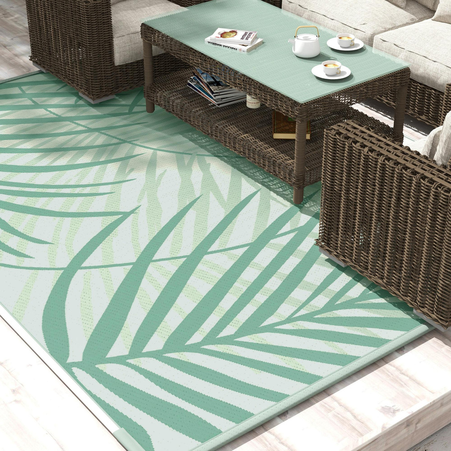 Outsunny Outdoor-Teppich in Grün, wendbar und wasserabweisend, UV-beständig, B/T: 365 x 274 cm - Bild 2