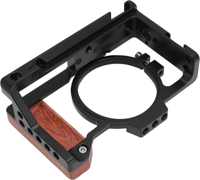 Igeteck Kamerakäfig mit Holzgriff aus Aluminiumlegierung in Schwarz - Bild 1