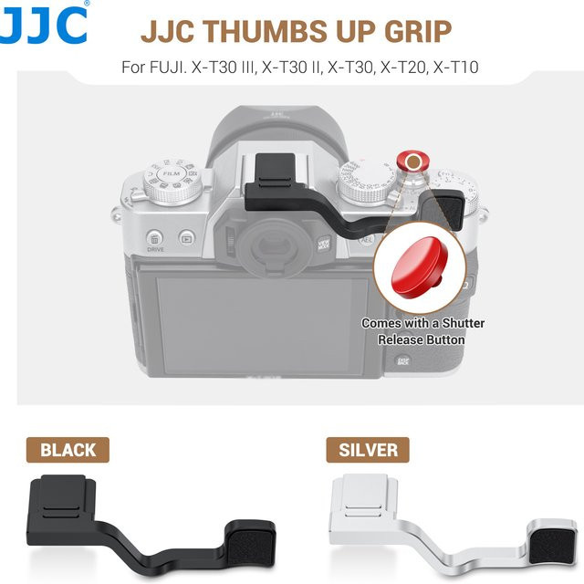 JJC Kamera-Blitzschuh-Daumengriff aus Aluminiumlegierung für Fujifilm X-T20 X-T10 XT30 X-T30 II X T30III in Silber - Bild 1