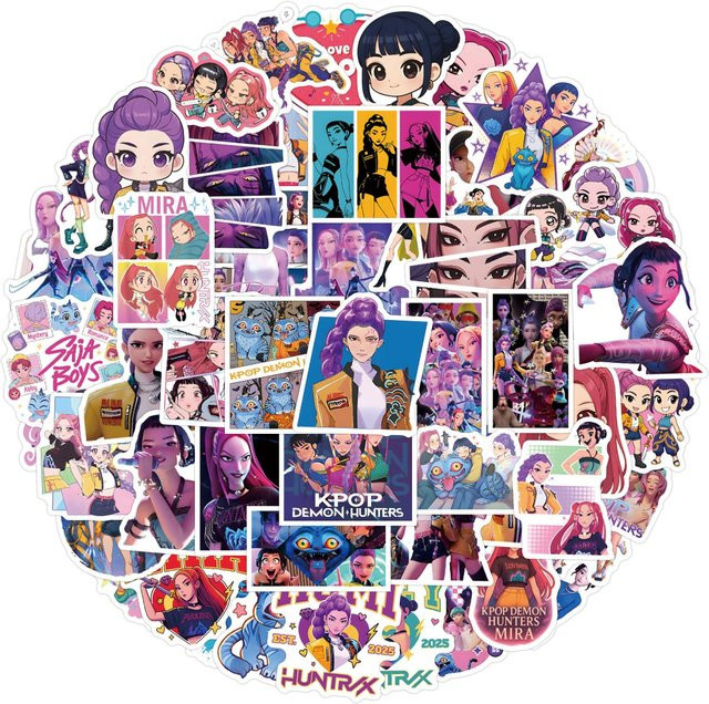 Wasserfeste KPop Devil Hunter Anime Aufkleber für DIY Notizbuch Dekoration, Multicolour, 55 oder 110 Stück - Bild 1