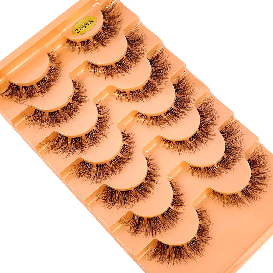 7 Paare Falsche Wimpern, Black, Natürlich, Unisex - Bild 4