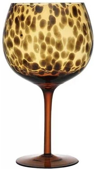Pinxuan Kelchglas in Bernstein mit Leopard-Design, elegantes Highballglas aus Glas, Farbe: Braun - Bild 1