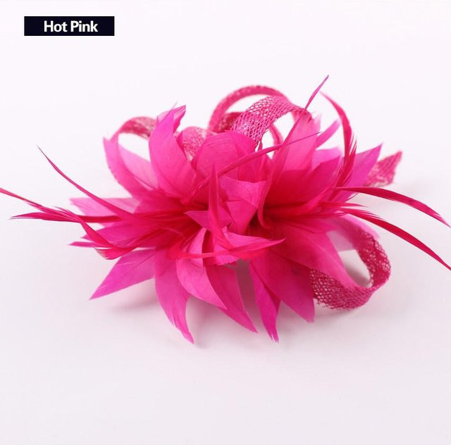Sinamay Fascinator, Feder-Haarschmuck, pink, Damen - Bild 1