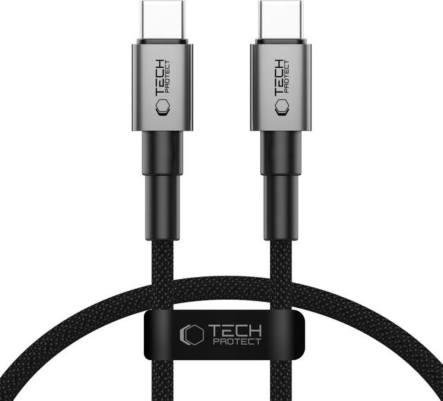 Tech-Protect Ultraboost DNA USB-C auf USB-C Daten- und Ladekabel, 60W, 0,5 m, Grau - Bild 1