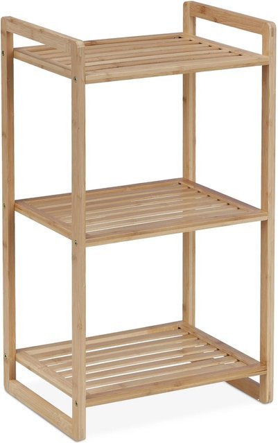 Relaxdays Bambus Regal in Natur Beige mit 3 Ablagen B: 70 cm, T: 40 cm, H: 30 cm - Bild 1