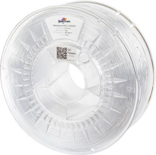 Spectrum Filaments 80413 PET-G HT100 Filament hitzebeständig und chemisch beständig, Durchmesser: 1,75 mm, 1000 g, Transparent - Bild 1