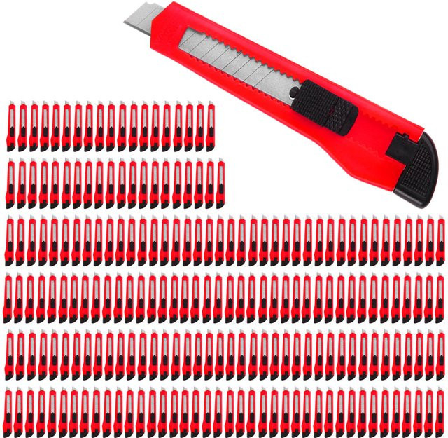Deuba Cuttermesser 200er-Set in Rot mit Abbrechklingen aus Carbonstahl - Bild 1