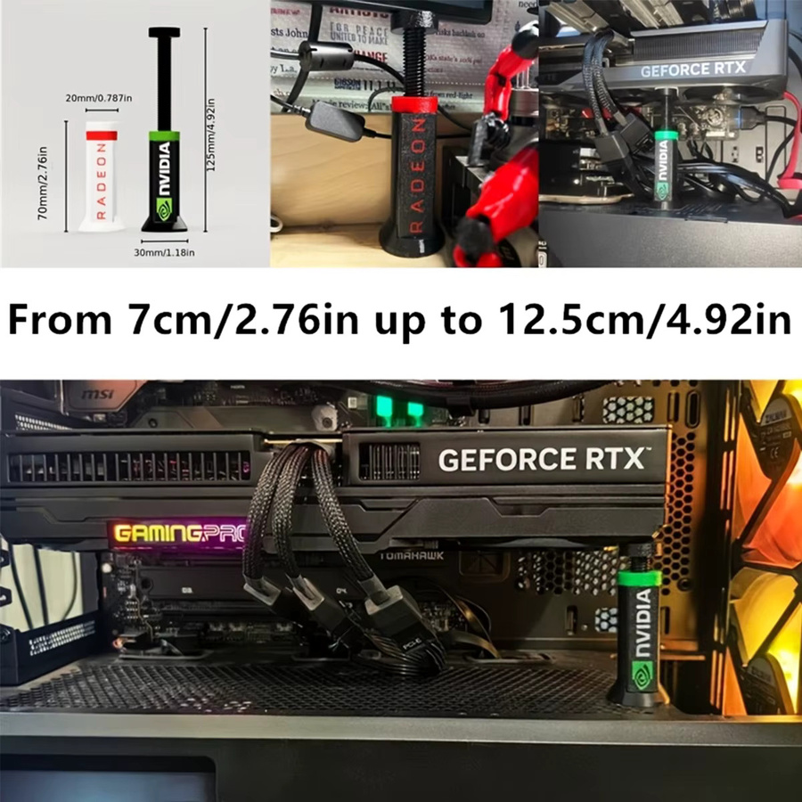 AuyiHomu GPU-Halterung zur Höhenverstellung für Desktop-PCs, Anti-Biegungs-Zubehör in Schwarz, Weiß oder Grün - Bild 4