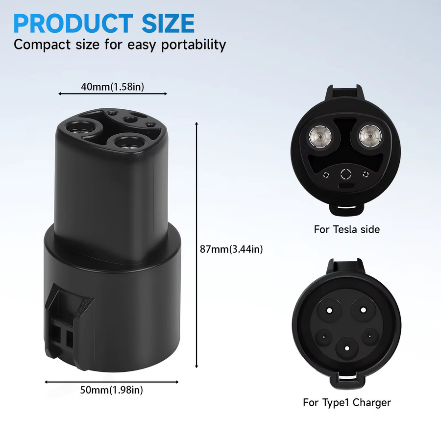 CNSPEED Elektrischer Fahrzeug Adapter Typ 1 J1772 auf Tesla Modell X Y 3 S EV Ladegerät Stecker in Schwarz - Bild 3