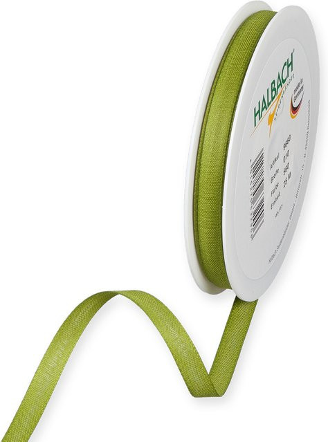 Halbach Dekoband in Baumwolloptik aus Polyester, Frühlingsgrün, Breite: 10 mm, Länge: 7 m - Bild 1