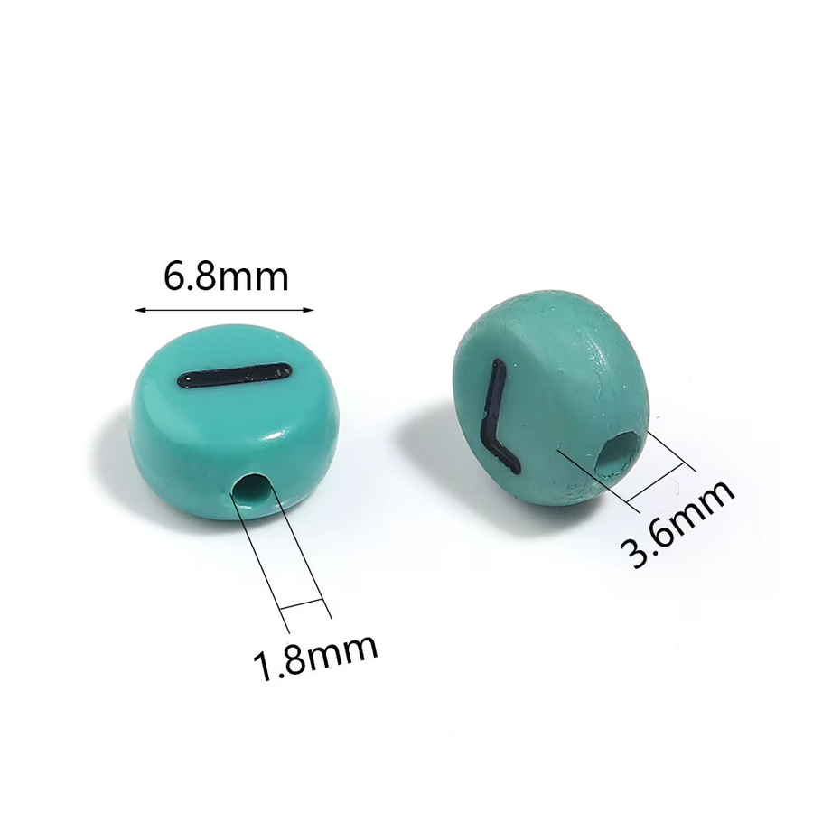 louleur Buchstabenperlen Acryl, mehrfarbig, 6,8 mm, 100 Stück - Bild 2