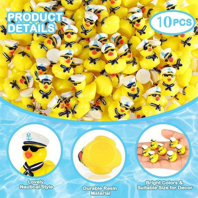 30 Stück Mini-Harz-Kreuzfahrt-Enten mit Sonnenbrille in Gelb und Multicolour für Mikrolandschaften und Puppenhäuser - Bild 1