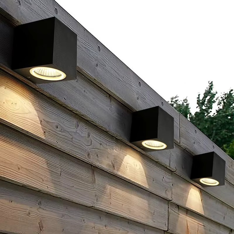 Evelobin Moderne Wandleuchte Schwarz aus Metall mit austauschbarer GU10 Glühbirne für Garten und Balkon, Wasserdicht für Außenbereich und Innenwand - Bild 6