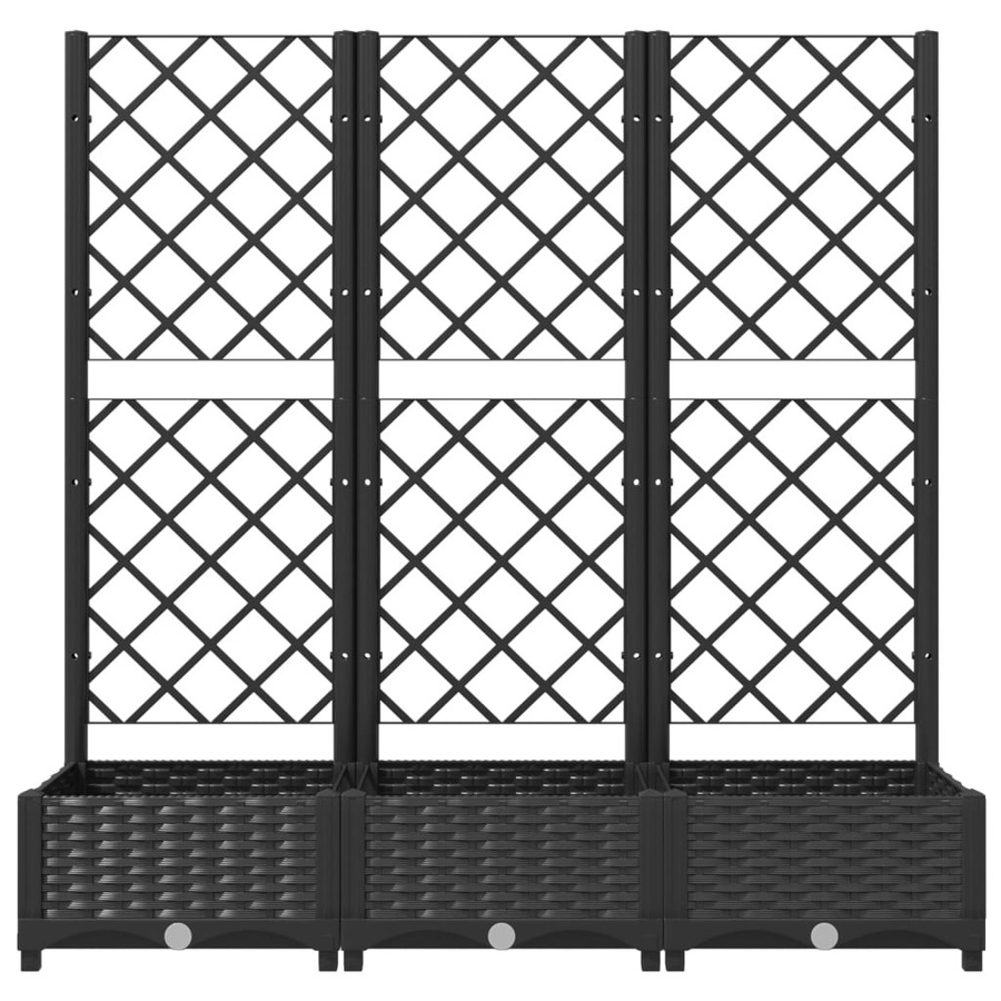 Vidaxl Garten Pflanzgefäß mit Gitter, Schwarz, B/T/H: 120 x 40 x 121,5 cm - Bild 5