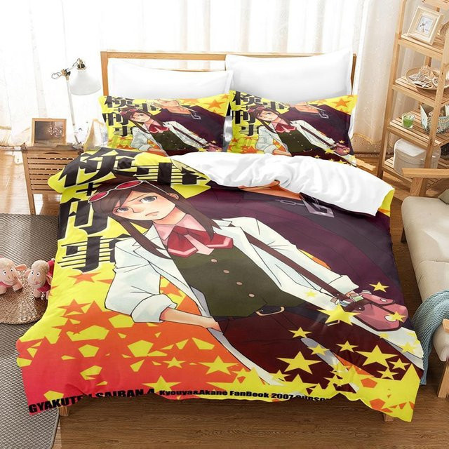 JMG Household Supplies Bettwäsche-Set Gyakuten Saiban Anime Design mit Reißverschluss, B/B: 135 x 200 cm - Bild 1