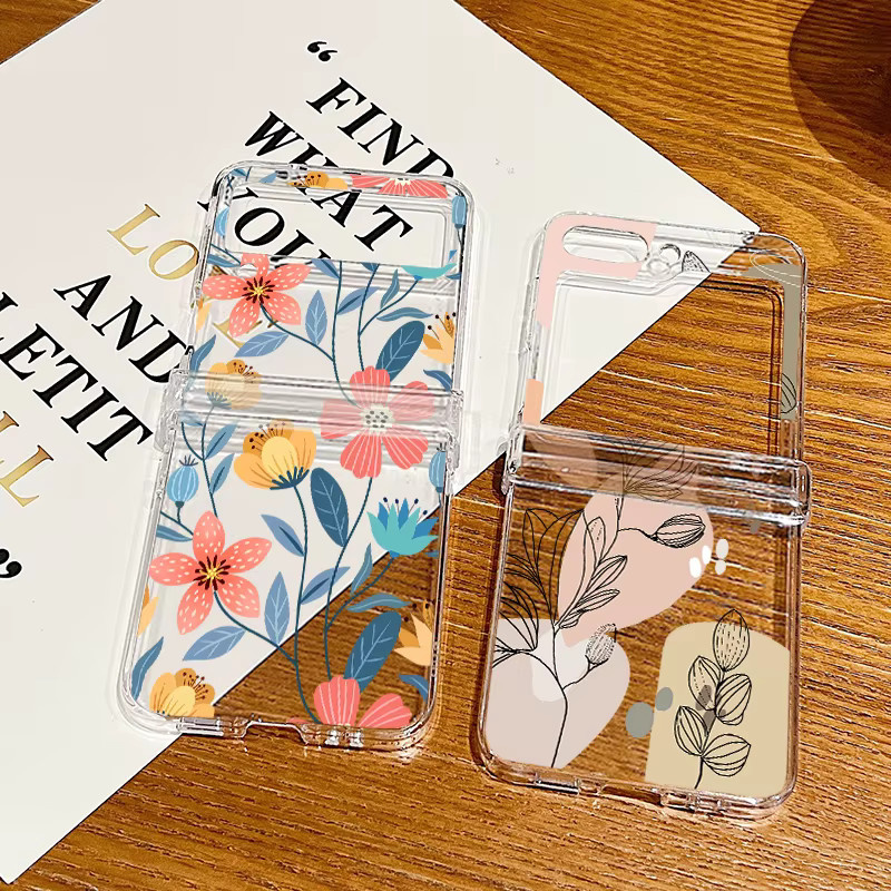 Transparente Handyhülle mit Blumenmuster für Samsung Galaxy Z Flip 5, Z Flip 4 und Z Flip 3 - Bild 3