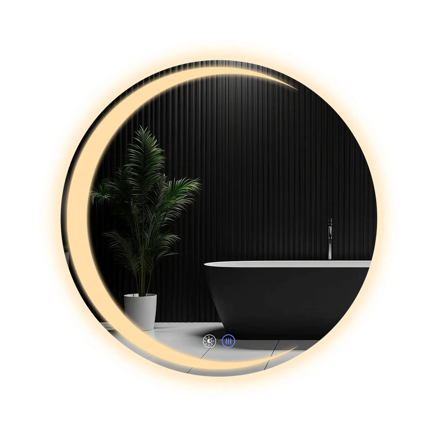 NETTLIFE Badspiegel mit LED-Beleuchtung und Touch-Schalter in Weiß - Bild 2