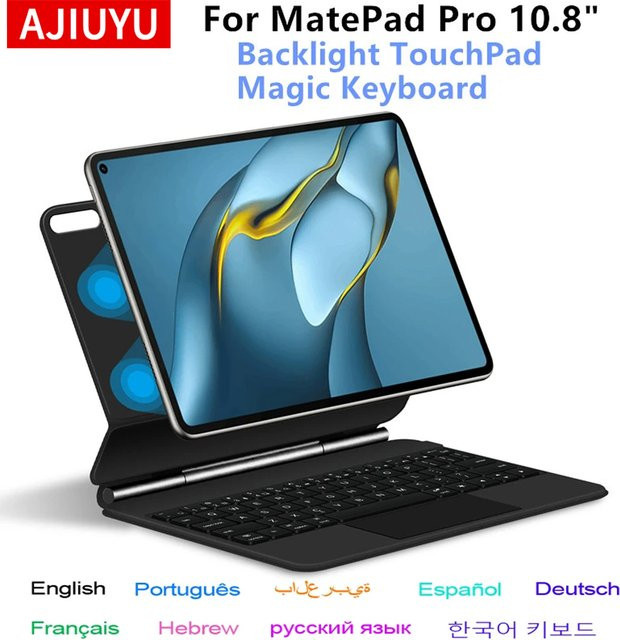 AJIUYU Magic Keyboard Folio für Huawei MatePad Pro 10,8 Zoll in Schwarz mit Smart Floating Design - Bild 1