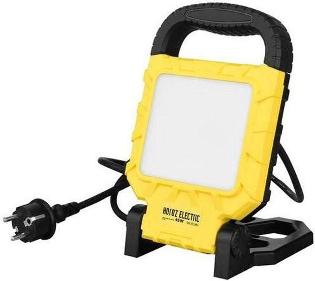 Tragbarer LED-Strahler 45W mit 3500 Lumen und 6400K Kaltweiß, IP54 wetterfest, gelb - Bild 1