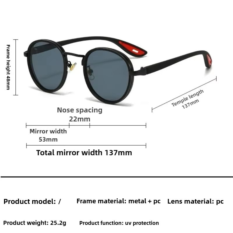 ERIKOLE Sonnenbrille, Rund, Vollrand, Kunststoff, Schwarz, Herren - Bild 2