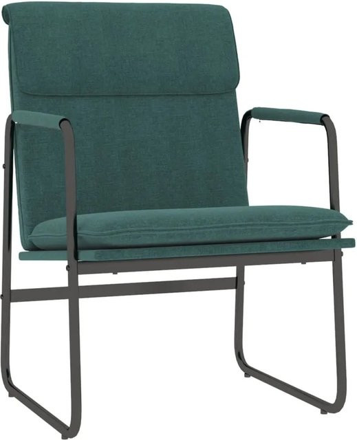 vidaXL Loungesessel Dunkelgrün mit Stoffbezug und Metallrahmen B/T/H: 55 x 64 x 80 cm - Bild 1