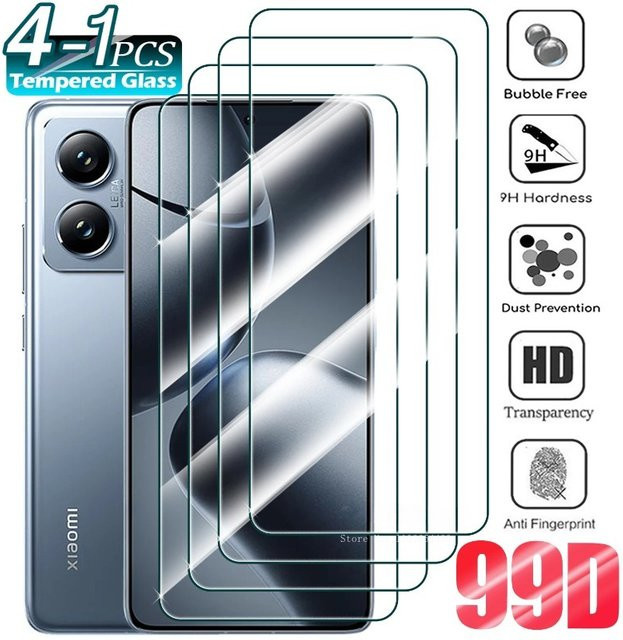4er-Pack gehärtetes Schutzglas für Xiaomi Mi 14T und 14T Pro, transparent - Bild 1